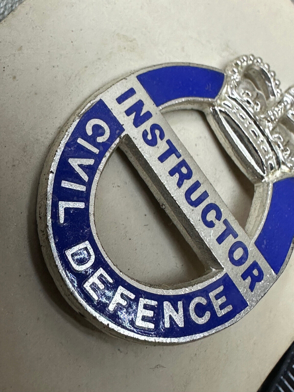 Original British Civil Defence Instructor Button Hole / Lapel Badge - Unissued - The Militaria Shop