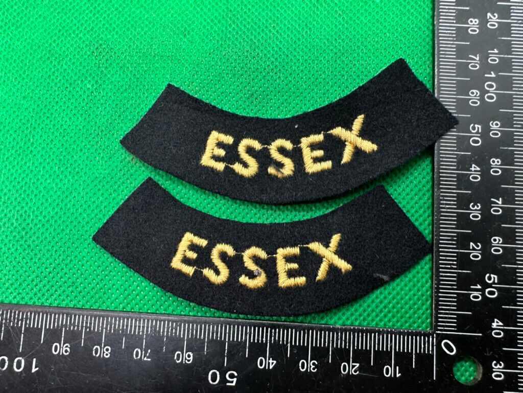 Original WW2 British Home Front Civil Defence Essex Shoulder Titles - The Militaria Shop