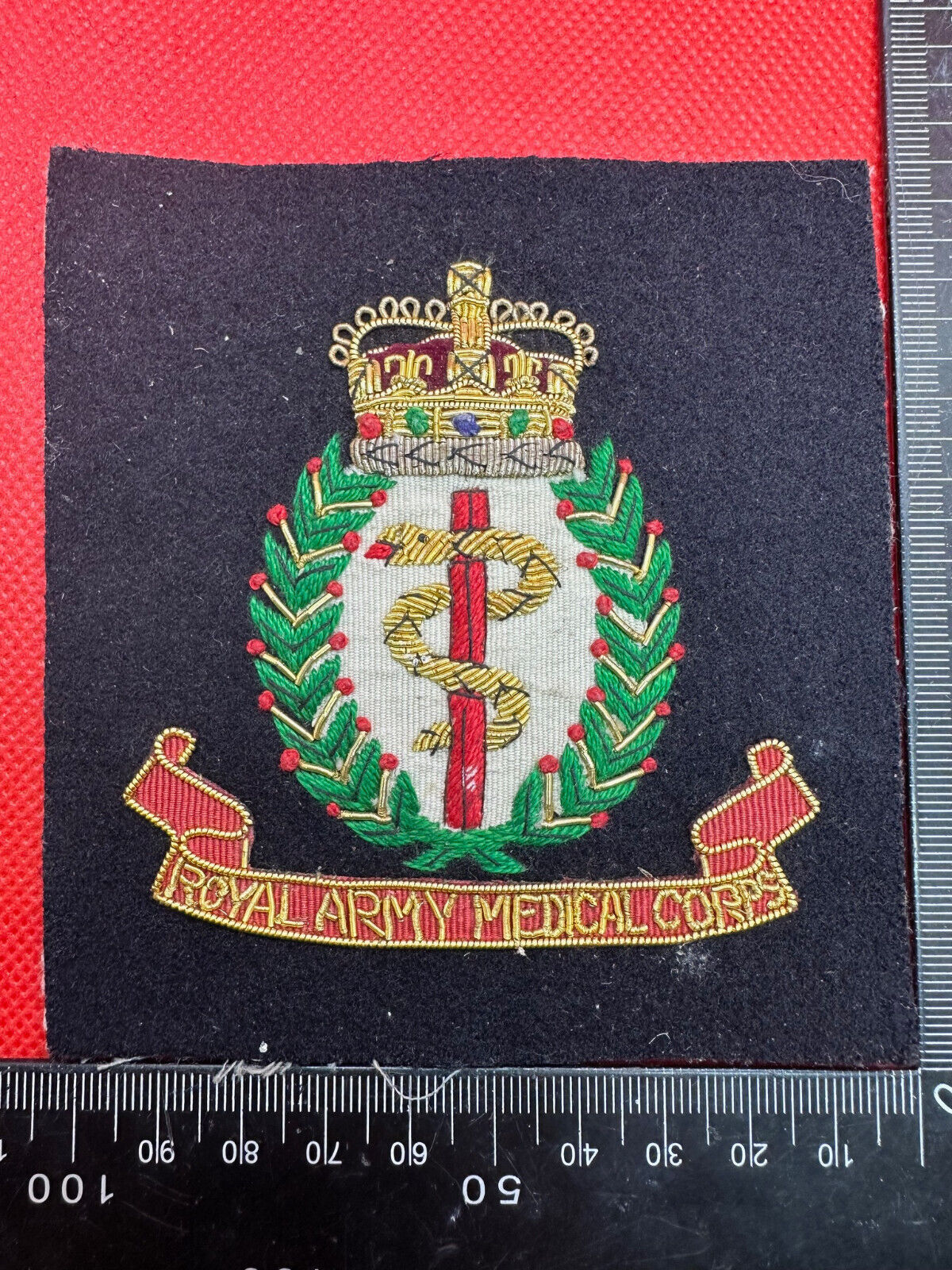 British Army Bullion Embroidered Blazer Badge - RAMC Royal Army Medical Corps - The Militaria Shop