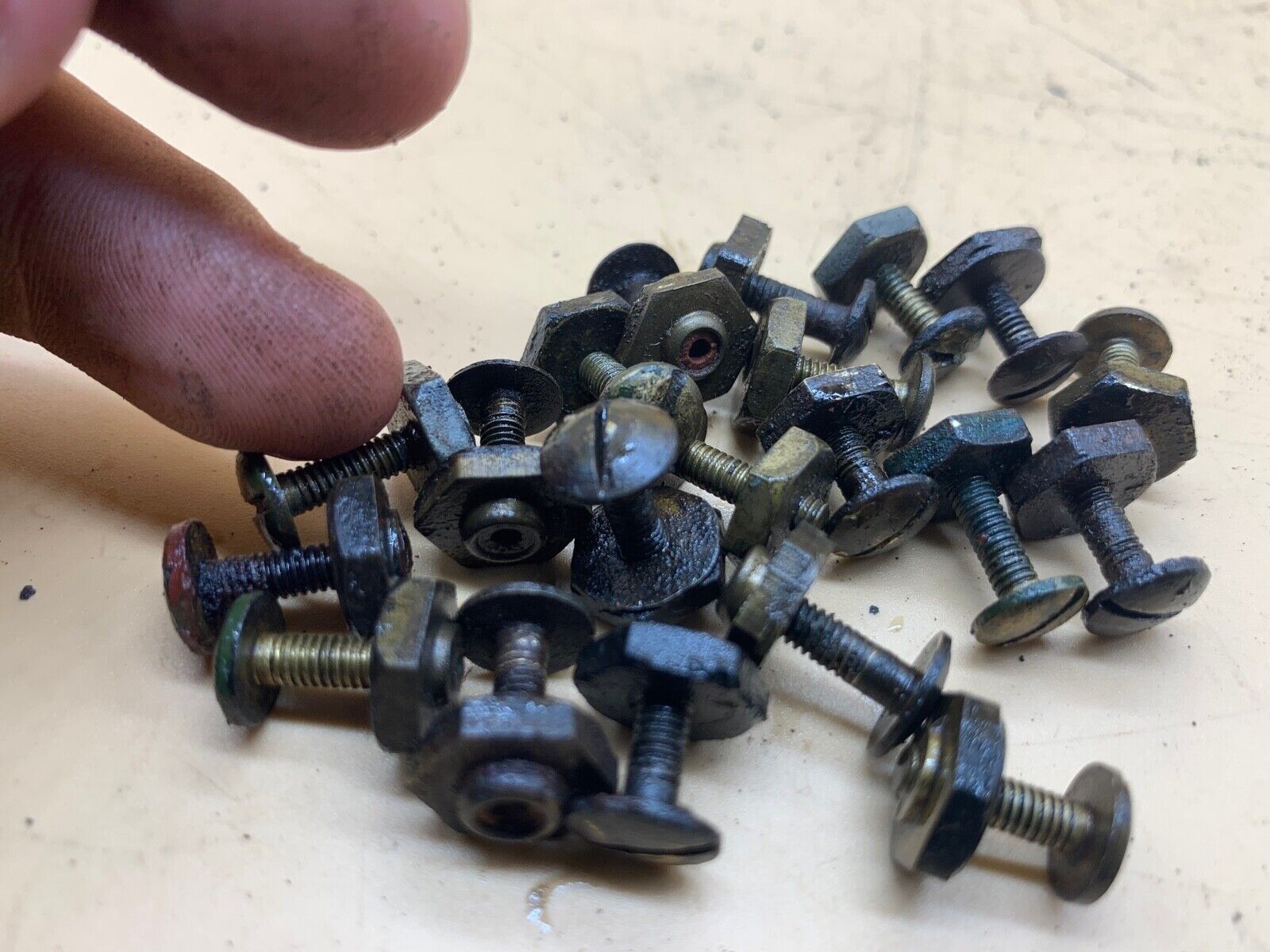 Original WW2 British Army Brodie / Turtle Mk1/2/3/4 Helmet Dome Screw & Nut - The Militaria Shop