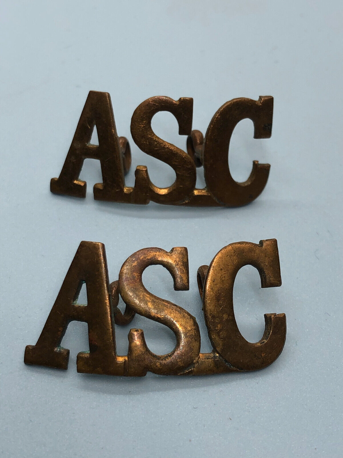 Original WW1 British Army Service Corps (A.S.C.) Shoulder Titles - The Militaria Shop