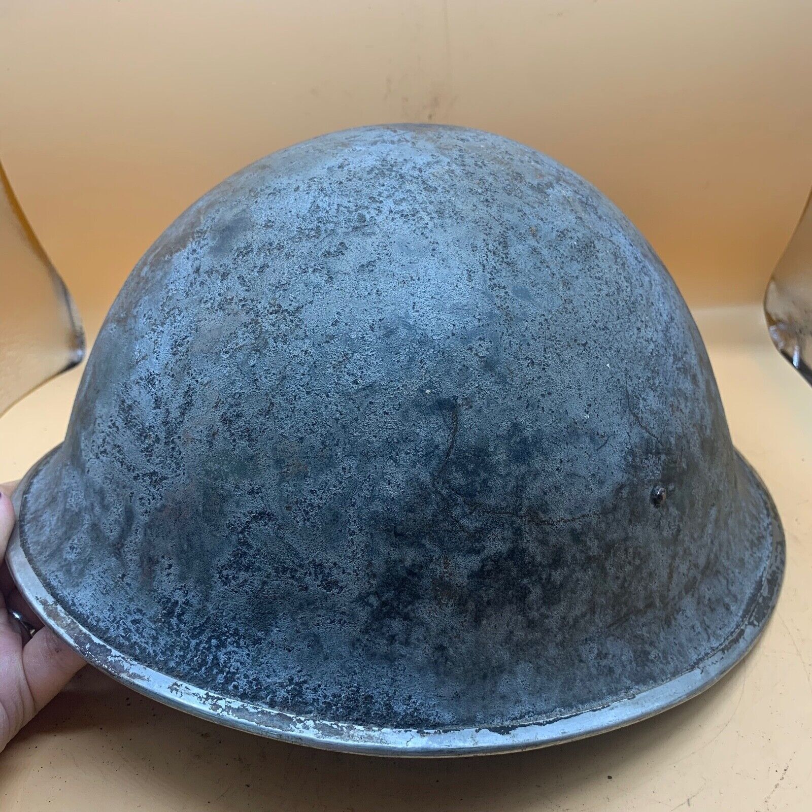 Original WW2 British / Canadian Army Mk3 High Rivet Turtle Army Combat Helmet - The Militaria Shop