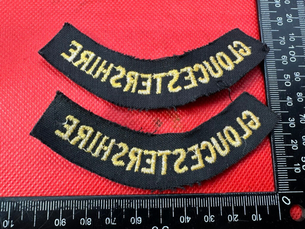 Original WW2 British Home Front Civil Defence Gloucestershire Shoulder Titles - The Militaria Shop
