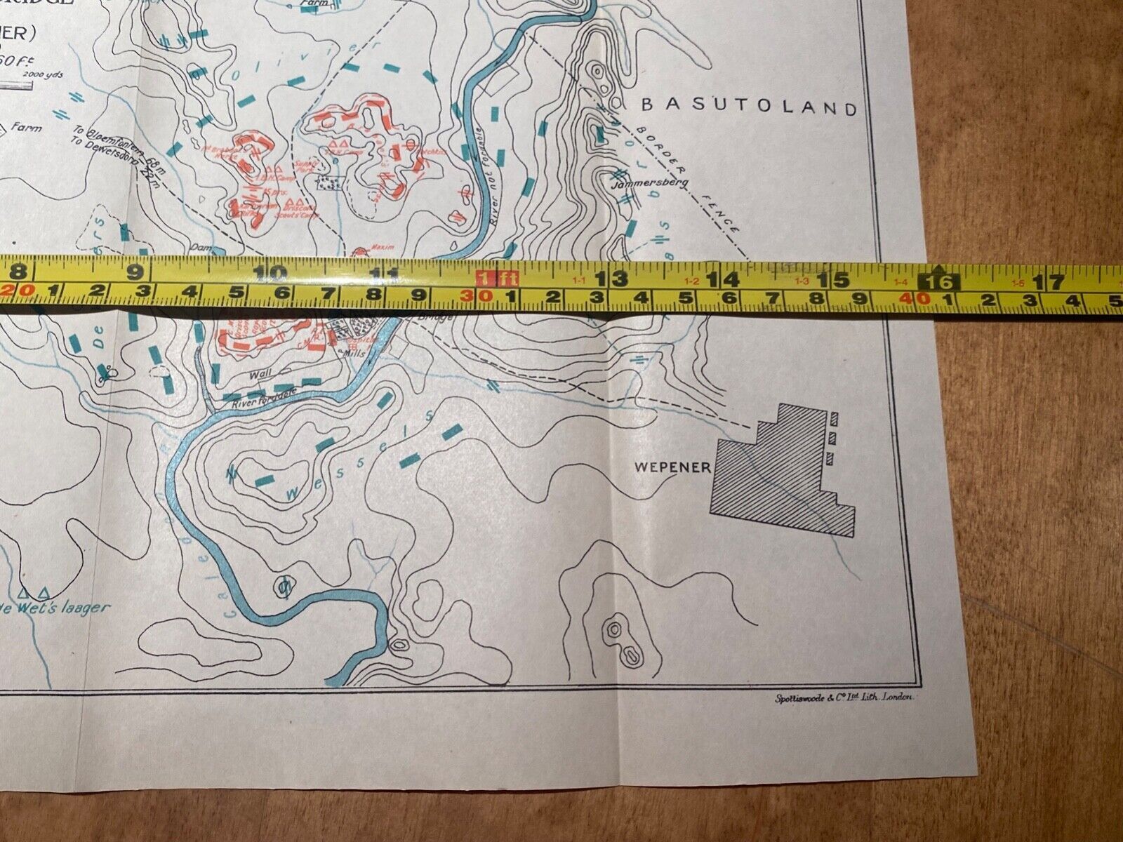 Original Boer War / British Army / Planning Map. JAMMERSBERG BRIDGE area. - The Militaria Shop