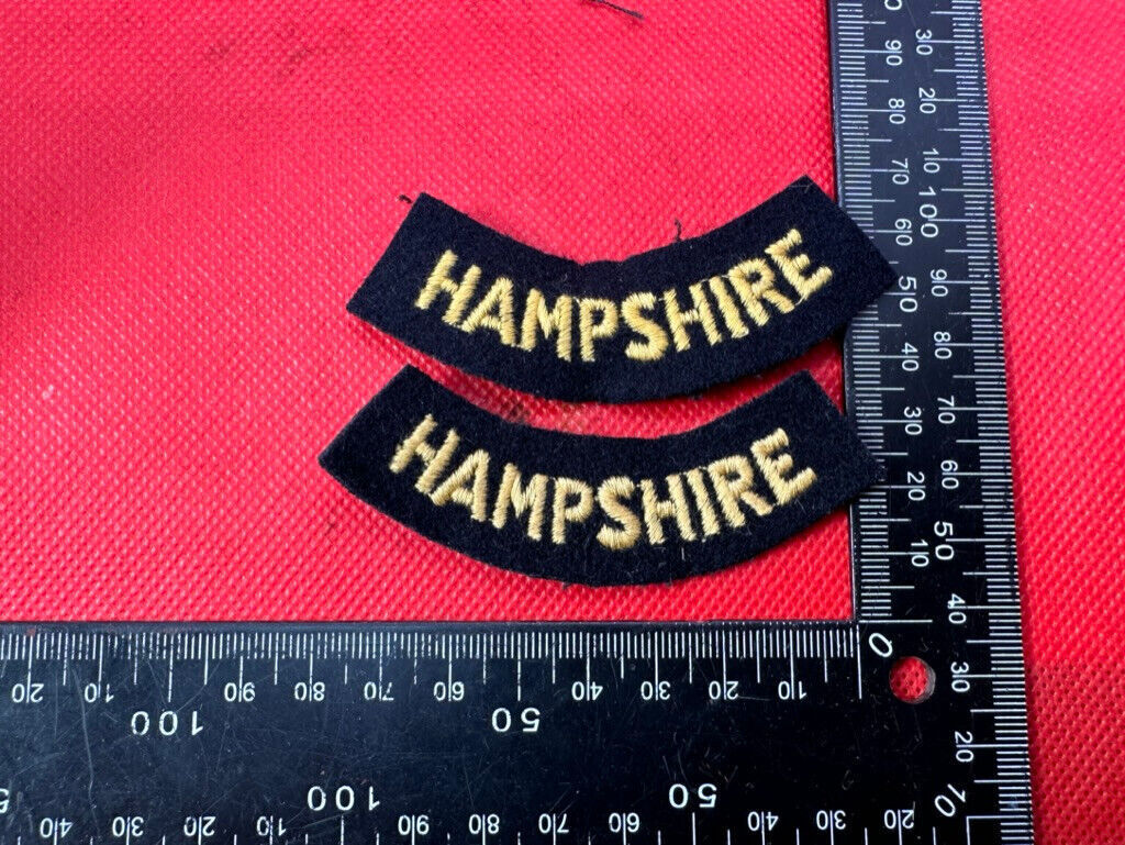 Original WW2 British Home Front Civil Defence Hampshire Shoulder Titles - The Militaria Shop
