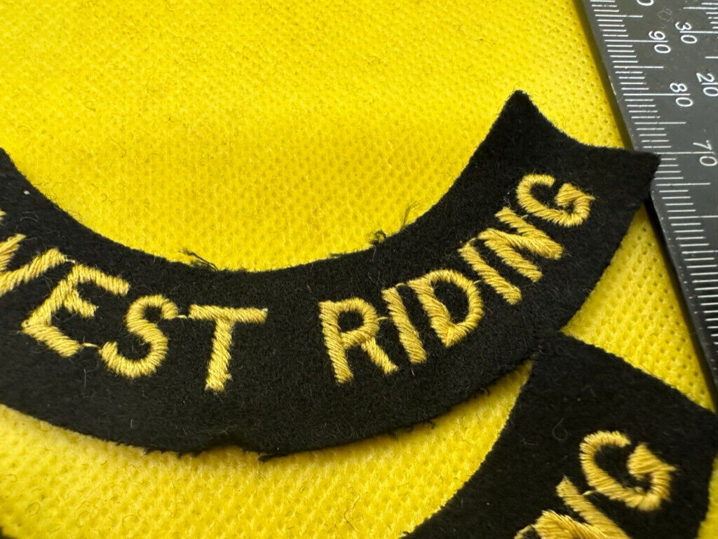 Original WW2 British Home Front Civil Defence West Riding Shoulder Titles - The Militaria Shop