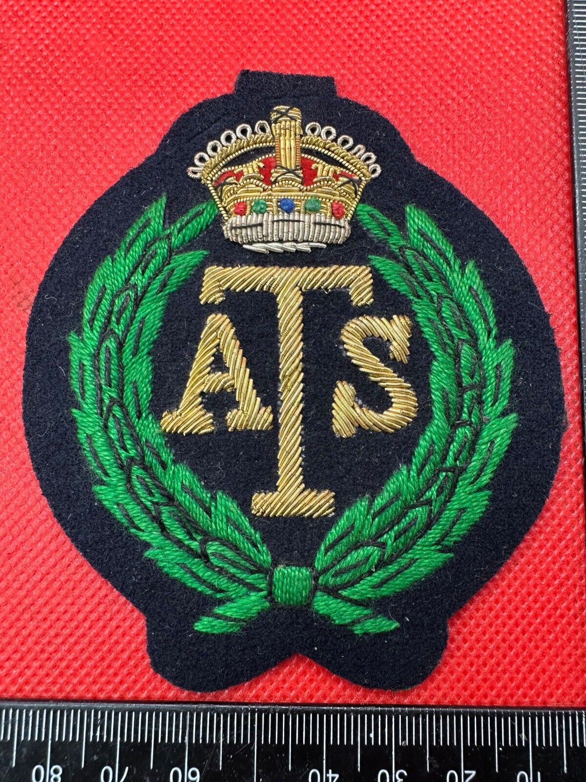 British Army Bullion Embroidered Blazer Badge - ATS - Auxiliary Territorial Serv - The Militaria Shop