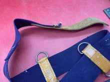 Load image into Gallery viewer, WW2 British Army Hussars Blue Canvas and Leather Belt with Fittings - The Militaria Shop
