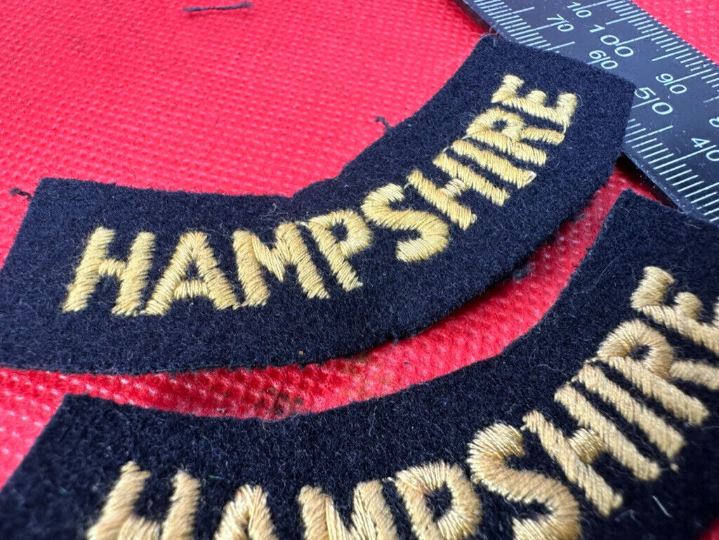 Original WW2 British Home Front Civil Defence Hampshire Shoulder Titles - The Militaria Shop
