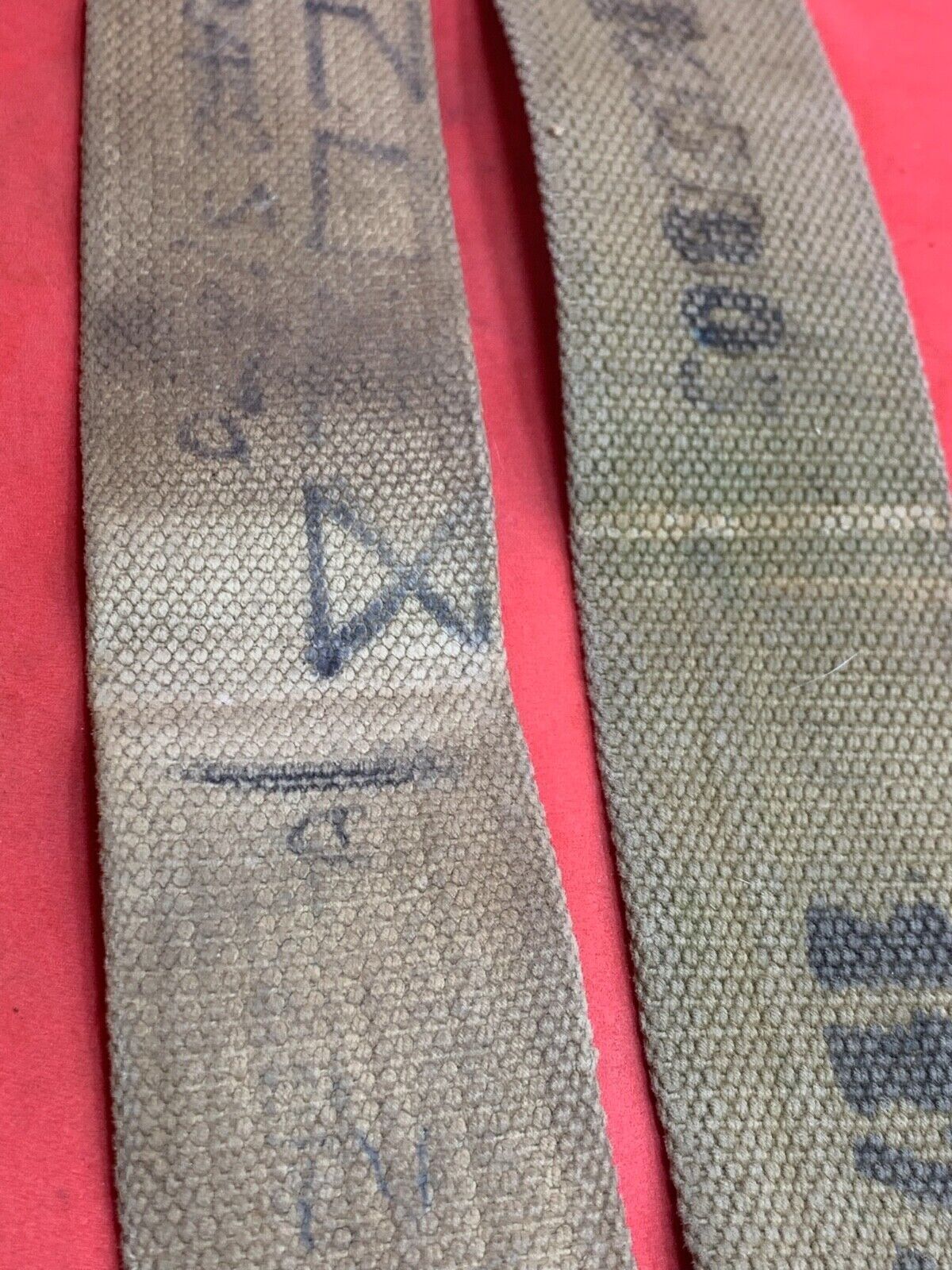 Original WW2 Pattern British Army L Straps Pair - 37 Pattern Webbing Haversack - The Militaria Shop