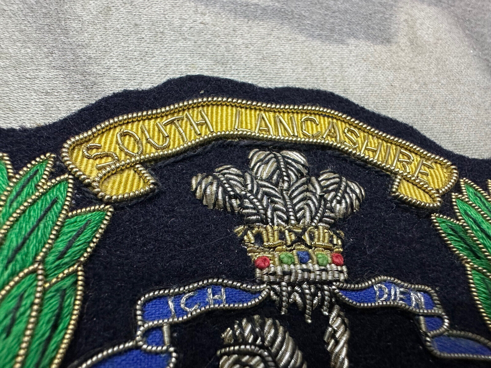 British Army Bullion Embroidered Blazer Badge - South Lancashire Prince Of Wales - The Militaria Shop