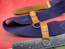 Load image into Gallery viewer, WW2 British Army Hussars Blue Canvas and Leather Belt with Fittings. 30 inch. - The Militaria Shop
