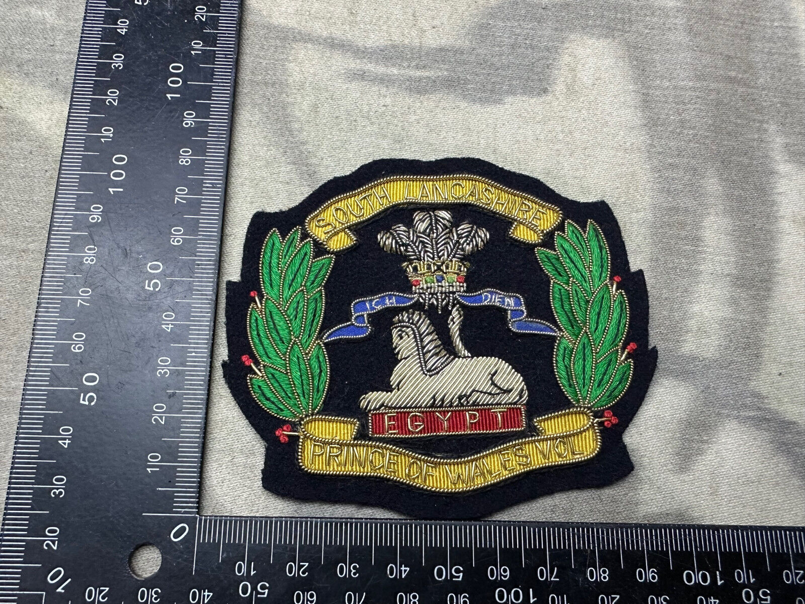 British Army Bullion Embroidered Blazer Badge - South Lancashire Prince Of Wales - The Militaria Shop