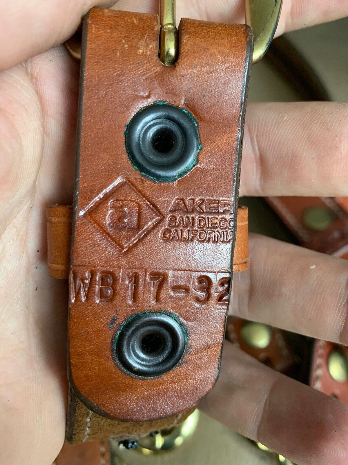 Aker Brown Leather Pistol Police Belt - Varied Sizes - Hidden Coin Compartment - The Militaria Shop