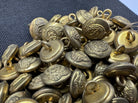 Pair of Original British Army WW2 Royal Engineers Brass Officers Cap Buttons - The Militaria Shop