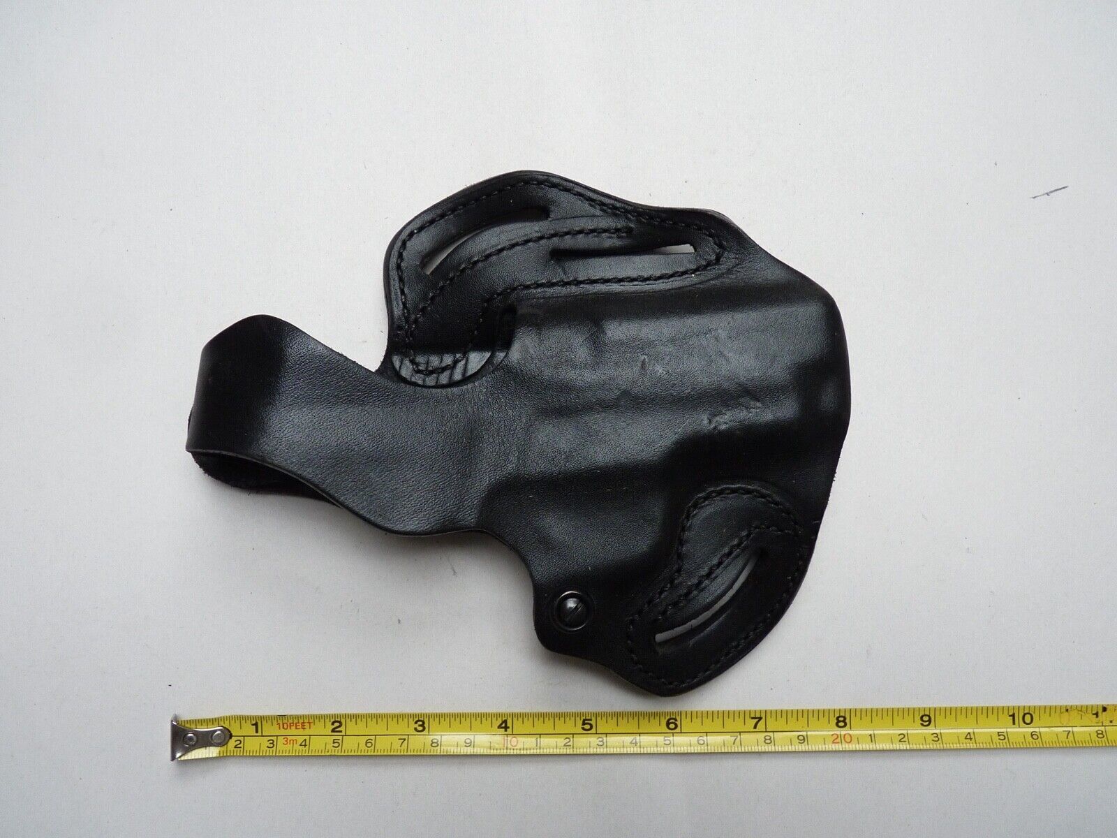 Black Leather Pistol Holster Belt Mounted - De Santis - 001-B3 - The Militaria Shop