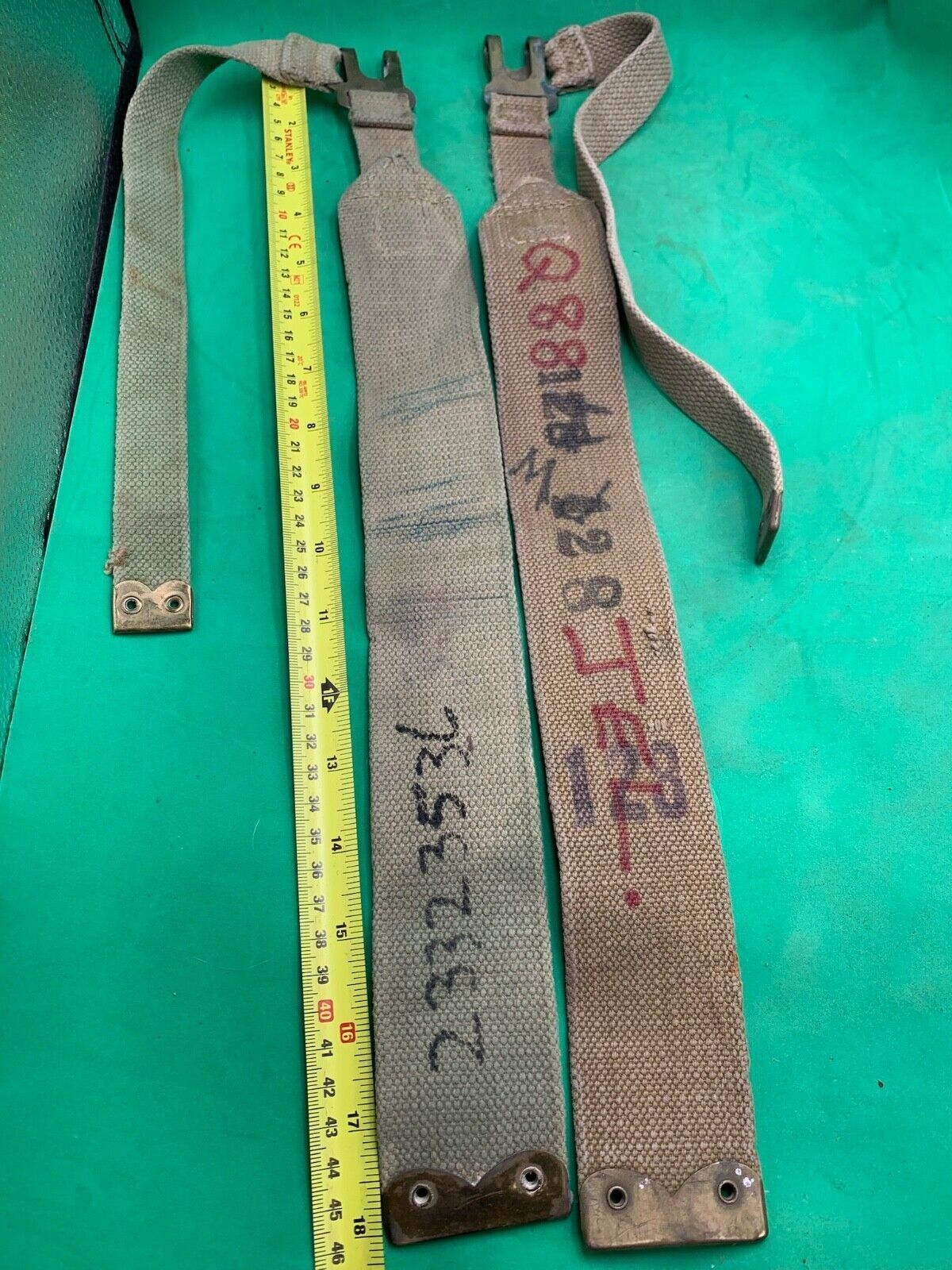 Original WW2 Pattern British Army L Straps Pair - 37 Pattern Webbing Haversack - The Militaria Shop