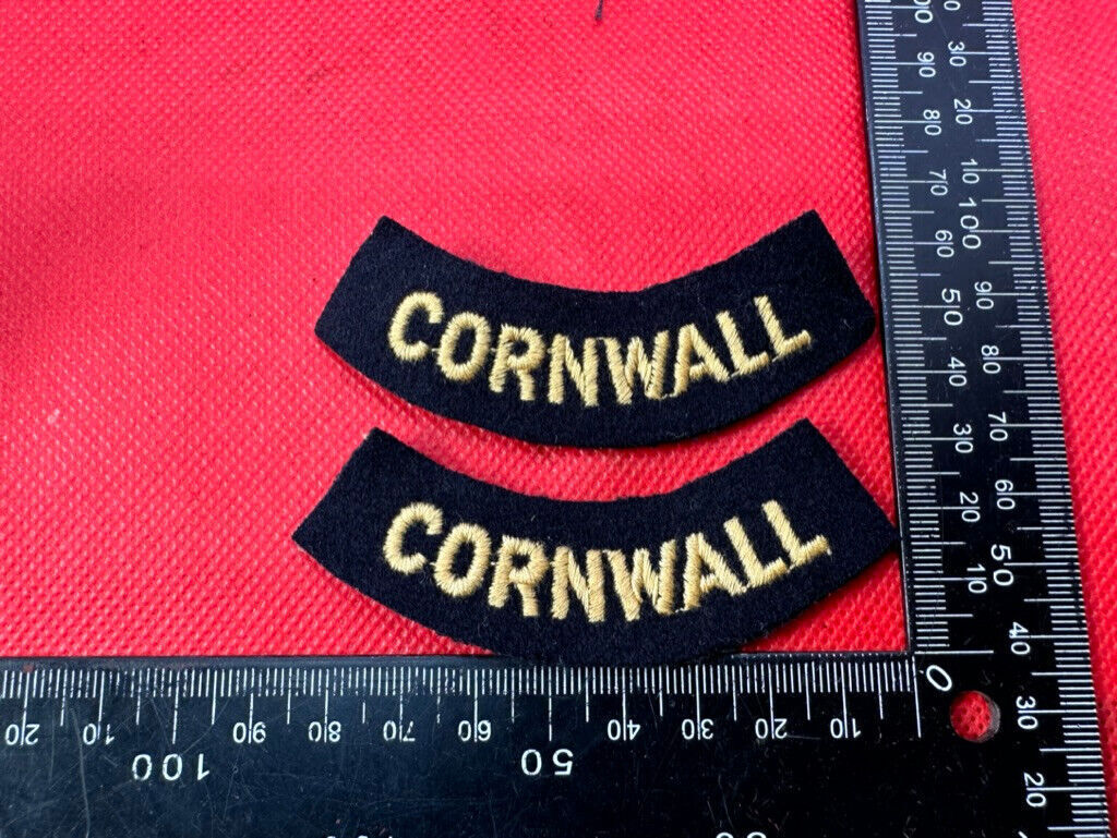 Original WW2 British Home Front Civil Defence Cornwall Shoulder Titles - The Militaria Shop