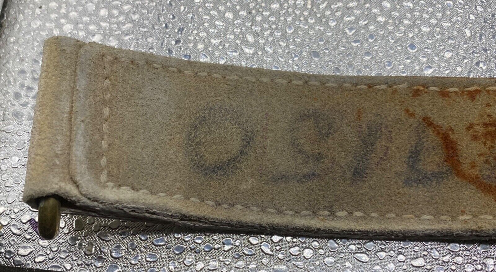 Victorian British Army Buff Household Cavalry Leather Strap with Brass Fittings - The Militaria Shop