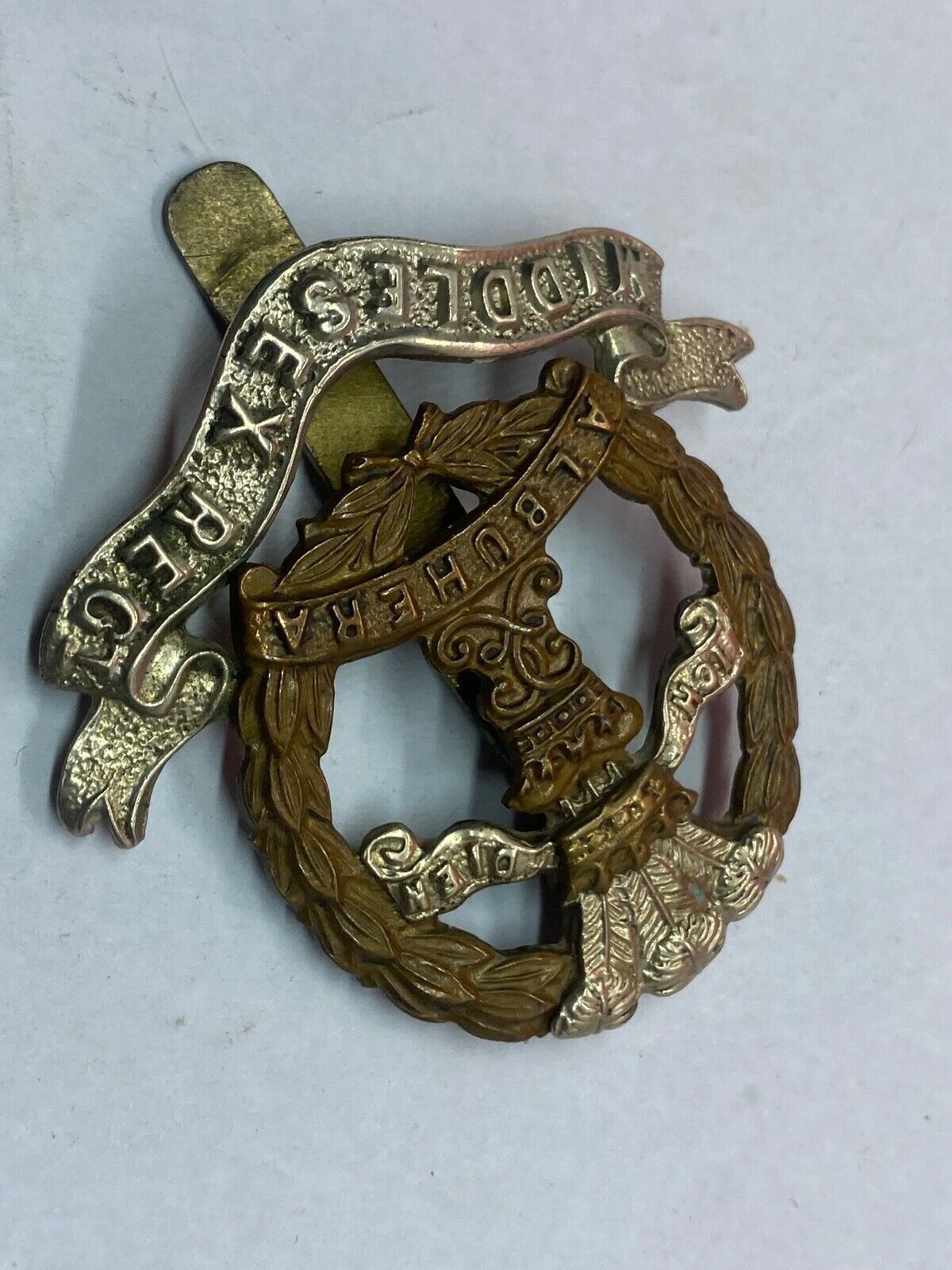 Original British Army - Middlesex Regiment Cap Badge - The Militaria Shop