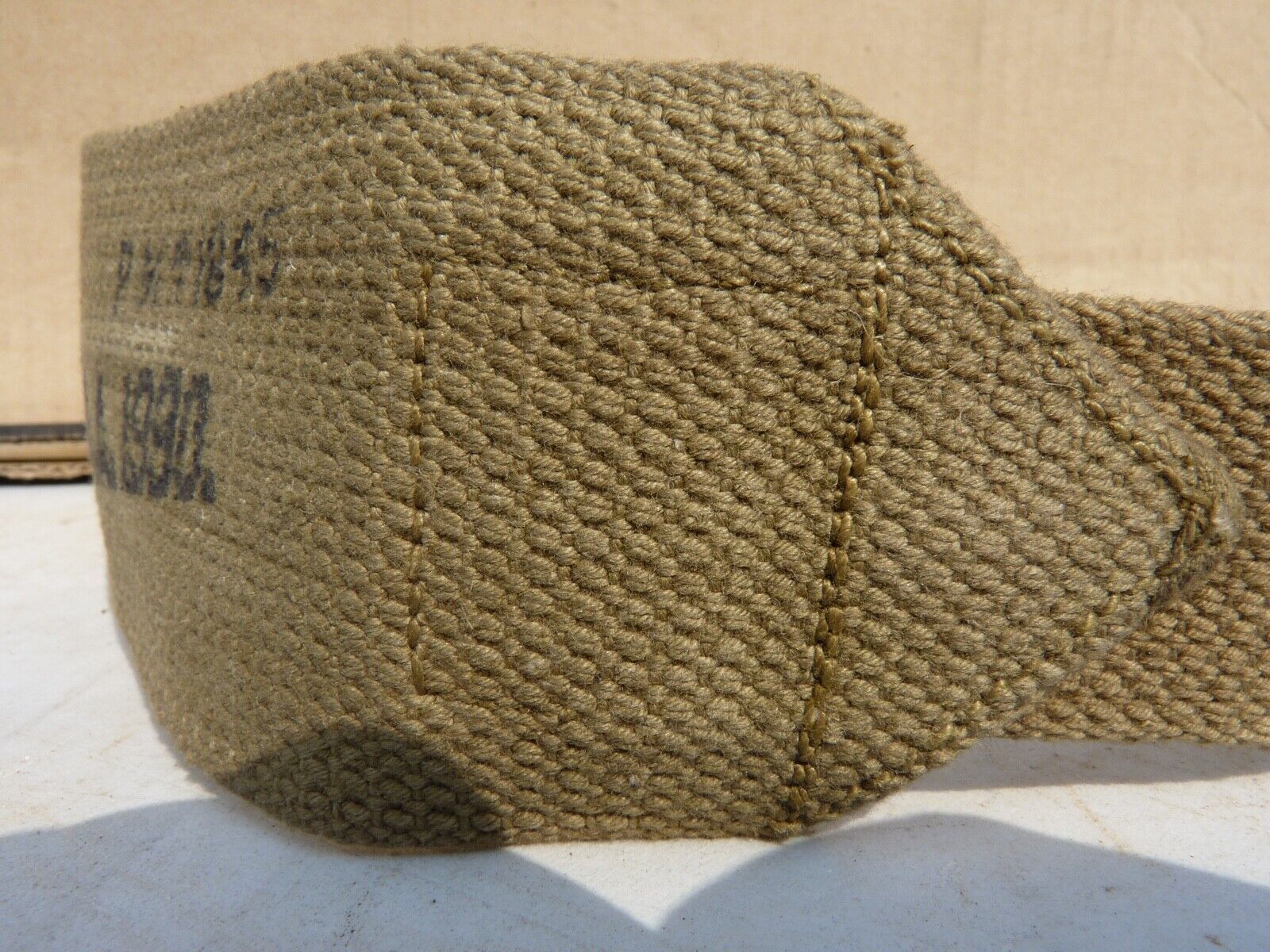 Original WW2 British Army 37 Pattern Yoke Utility Shoulder Strap -PM 1945 Dated - The Militaria Shop