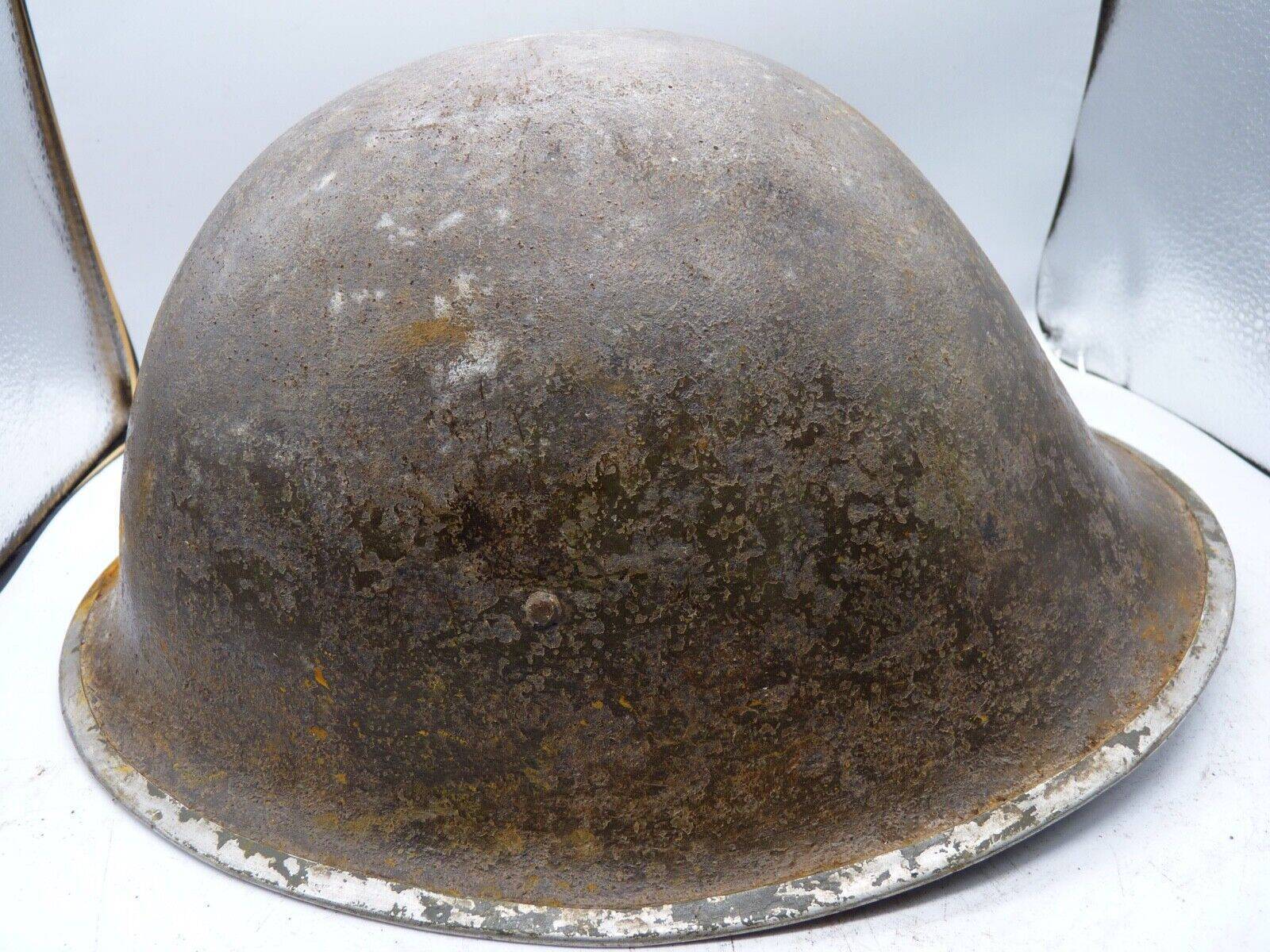 Original WW2 British / Canadian Army Mk3 High Rivet Turtle Army Combat Helmet - The Militaria Shop