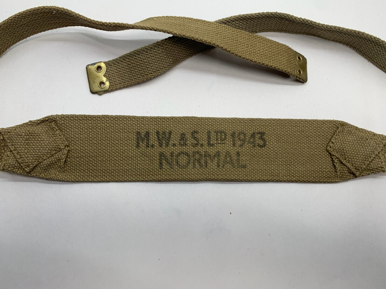 Original WW2 British Army 37 Pattern Shoulder Strap - M.W&S 1943 Dated - The Militaria Shop