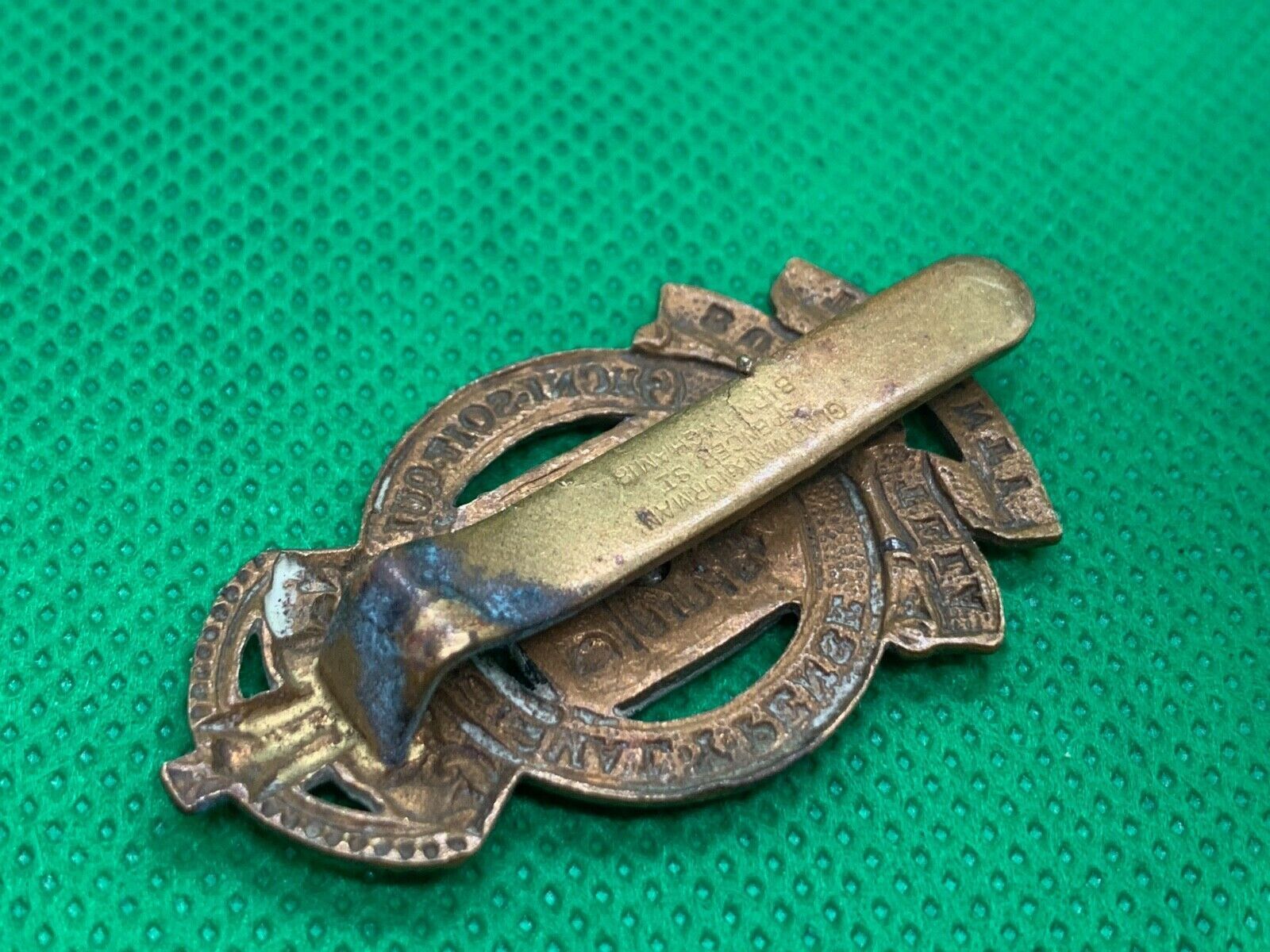 Genuine WW2 British Army Ordinance Corps Brass Cap Badge - Kings Crown - The Militaria Shop