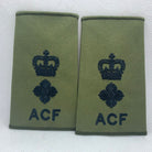Cadet ACF OD Green Rank Slides / Epaulette Pair Genuine British Army - NEW - The Militaria Shop