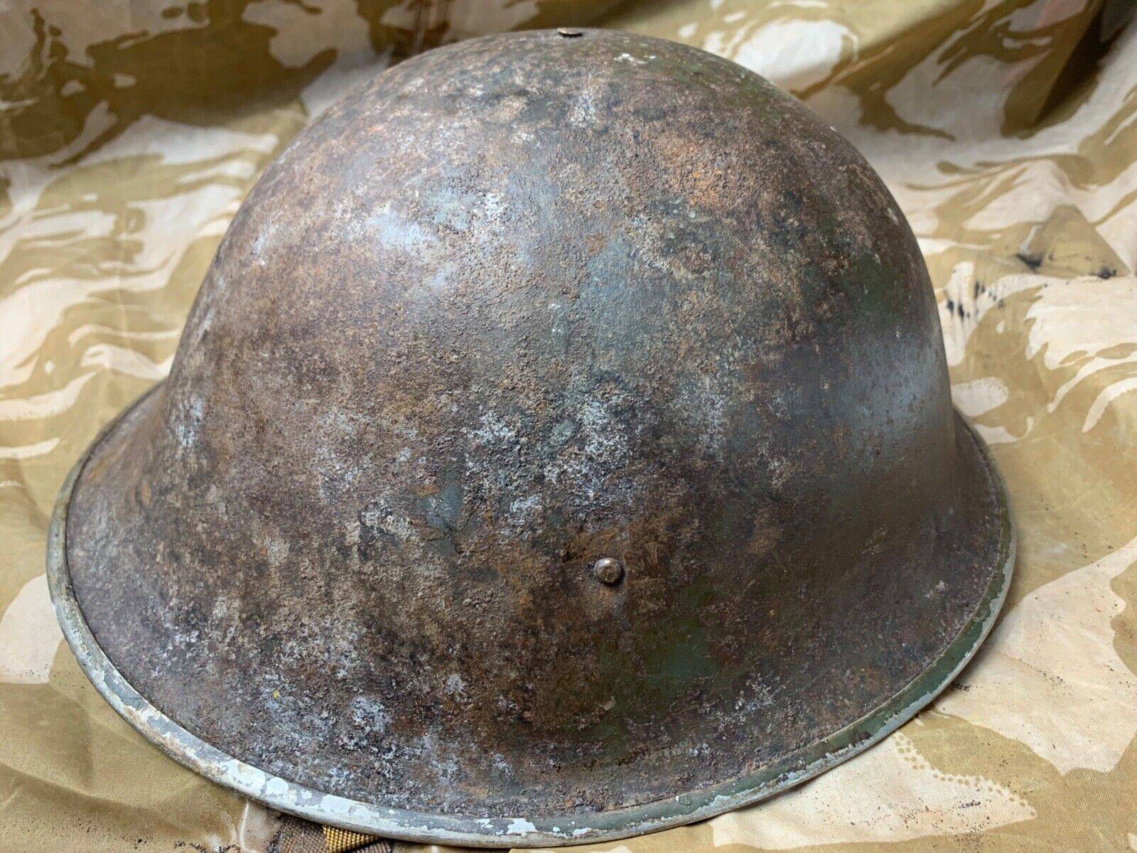 WW2 Mk3 High Rivet Turtle - British / Canadian Army Helmet - Good Original - The Militaria Shop