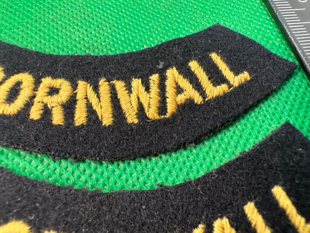 Original WW2 British Home Front Civil Defence Cornwall Shoulder Titles - The Militaria Shop