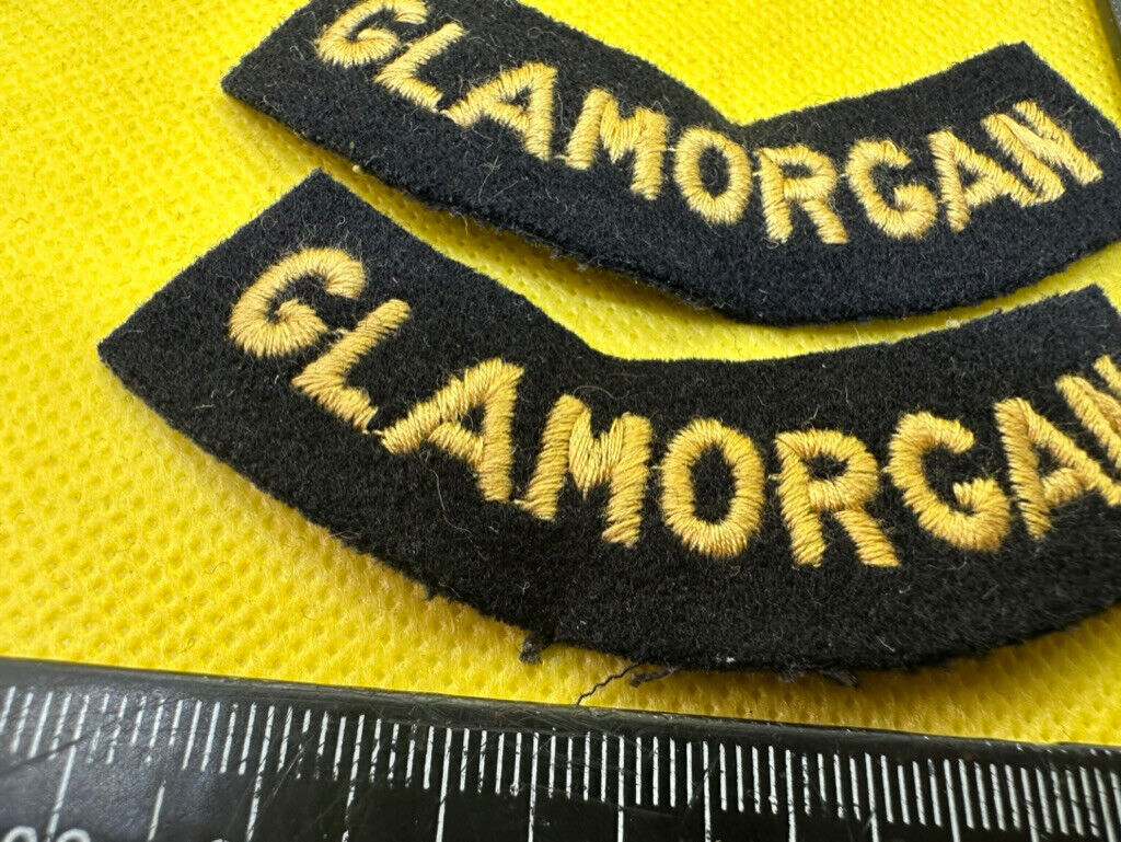 Original WW2 British Home Front Civil Defence Glamorgan Shoulder Titles - The Militaria Shop