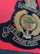 British Army Bullion Embroidered Blazer Badge - Royal Marines - Queen's Cro - The Militaria Shop