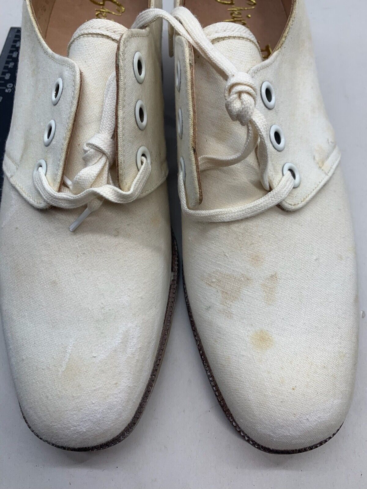 Original WW2 British Army Women's White Summer Shoes - ATS WAAF - Size 240s - The Militaria Shop