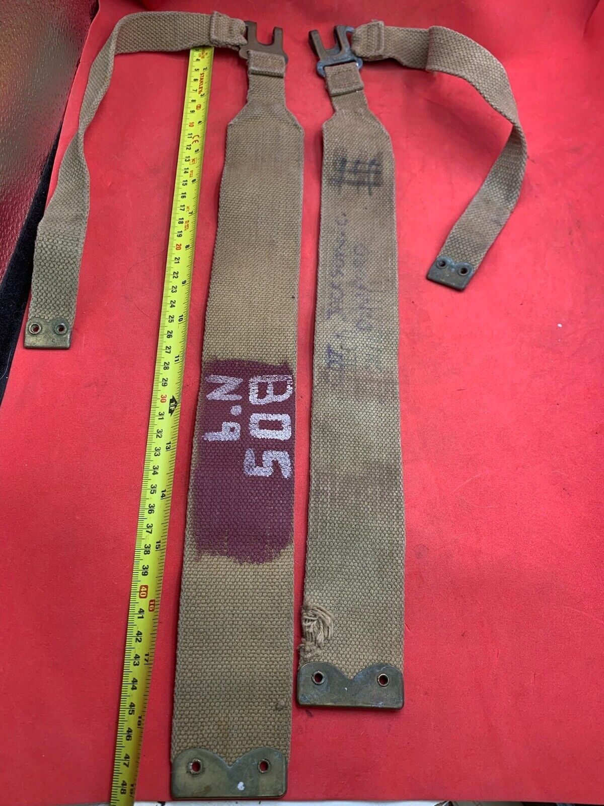 Original WW2 Pattern British Army L Straps Pair - 37 Pattern Webbing Haversack - The Militaria Shop