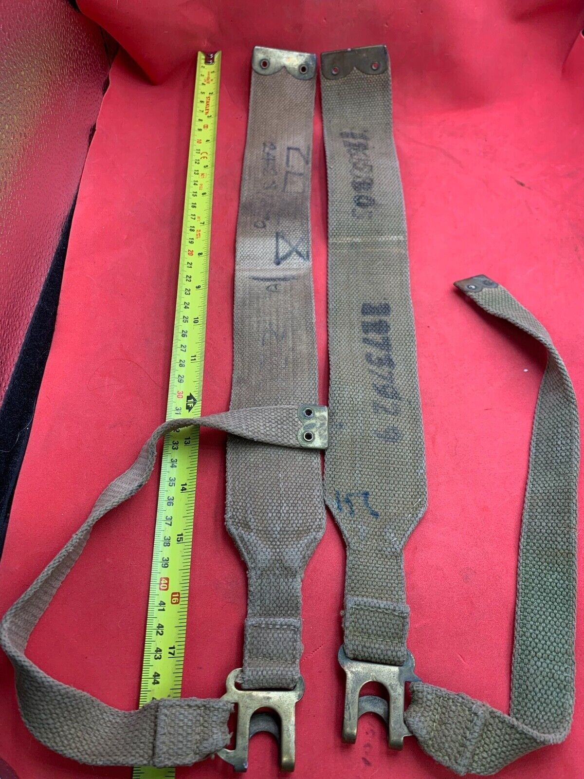 Original WW2 Pattern British Army L Straps Pair - 37 Pattern Webbing Haversack - The Militaria Shop