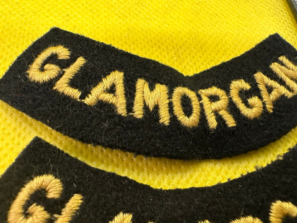 Original WW2 British Home Front Civil Defence Glamorgan Shoulder Titles - The Militaria Shop