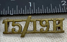 WW2 15/19th Hussars - brass shoulder title. Good original condition. - The Militaria Shop