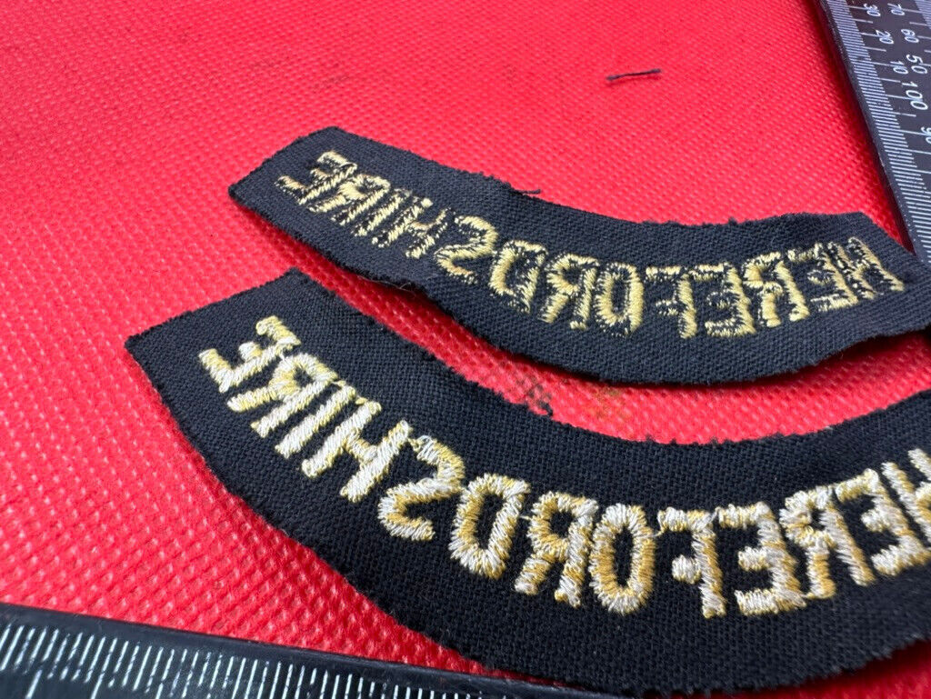 Original WW2 British Home Front Civil Defence Herefordshire Shoulder Titles - The Militaria Shop
