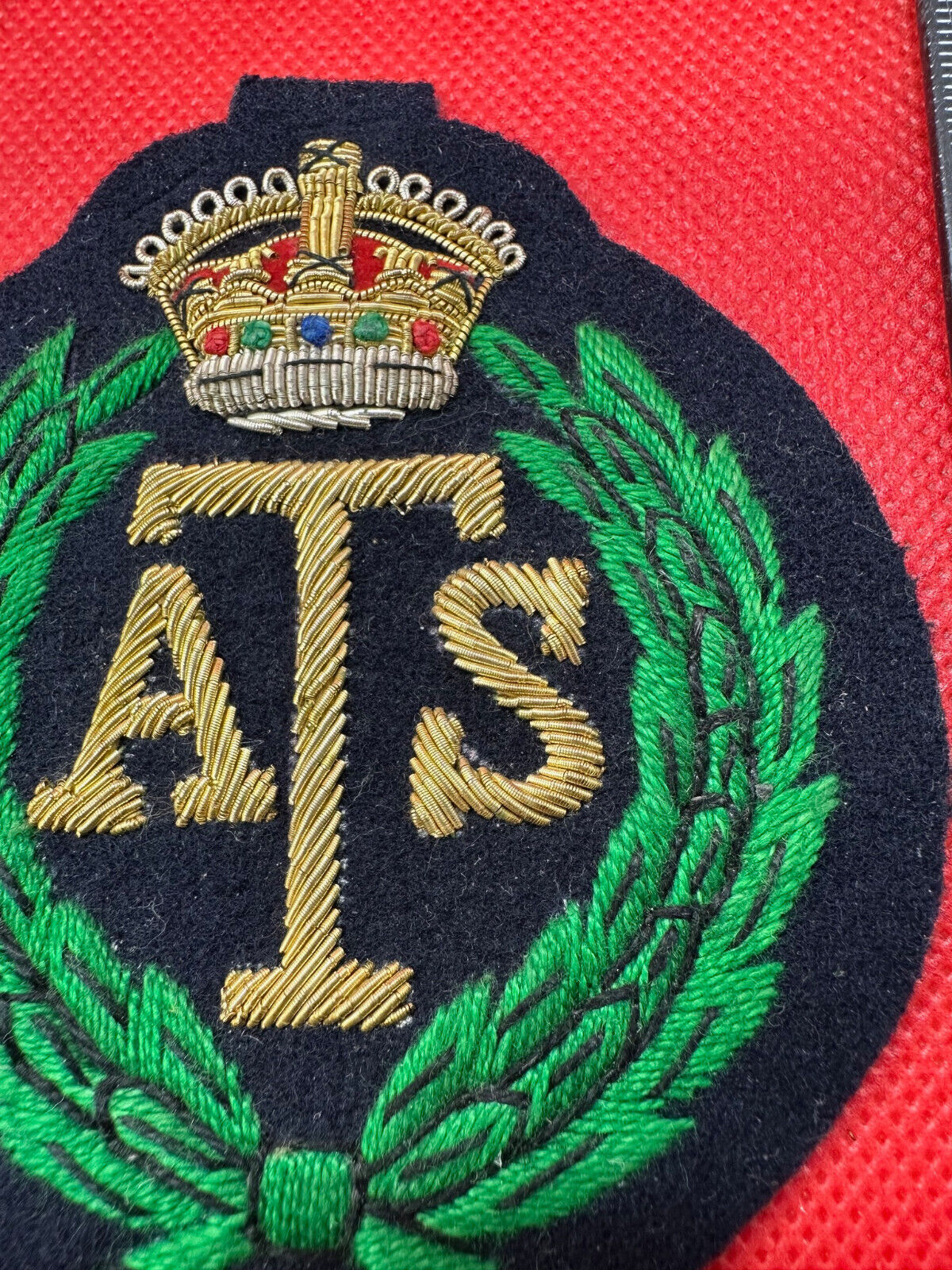 British Army Bullion Embroidered Blazer Badge - ATS - Auxiliary Territorial Serv - The Militaria Shop
