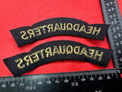 Original WW2 British Home Front Civil Defence Hedquarters Shoulder Title Pair - The Militaria Shop