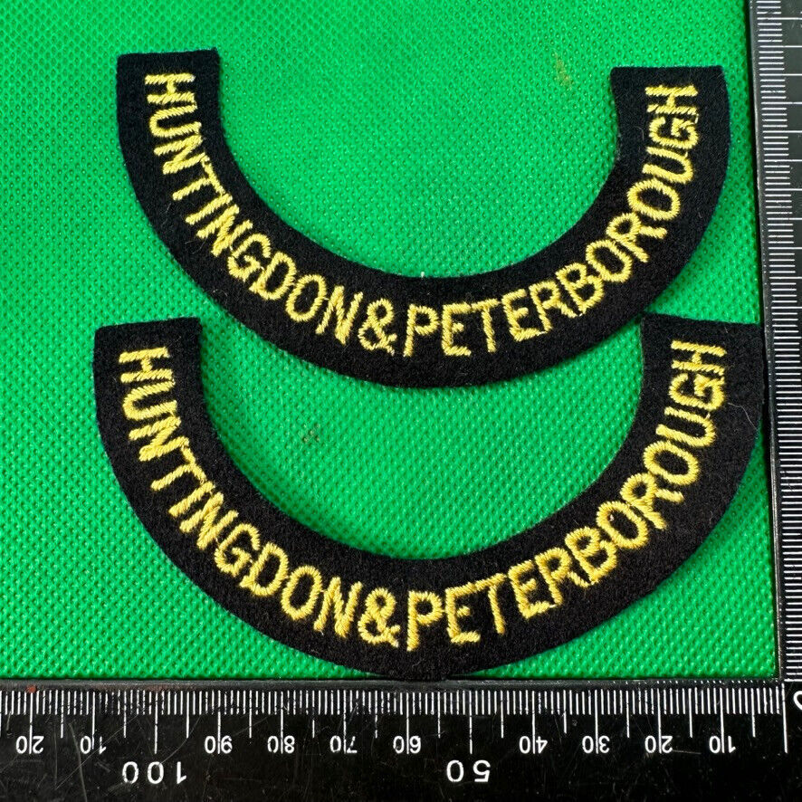 Original WW2 British Home Front Civil Defence Huntingdon & Peter Shoulder Ti - The Militaria Shop