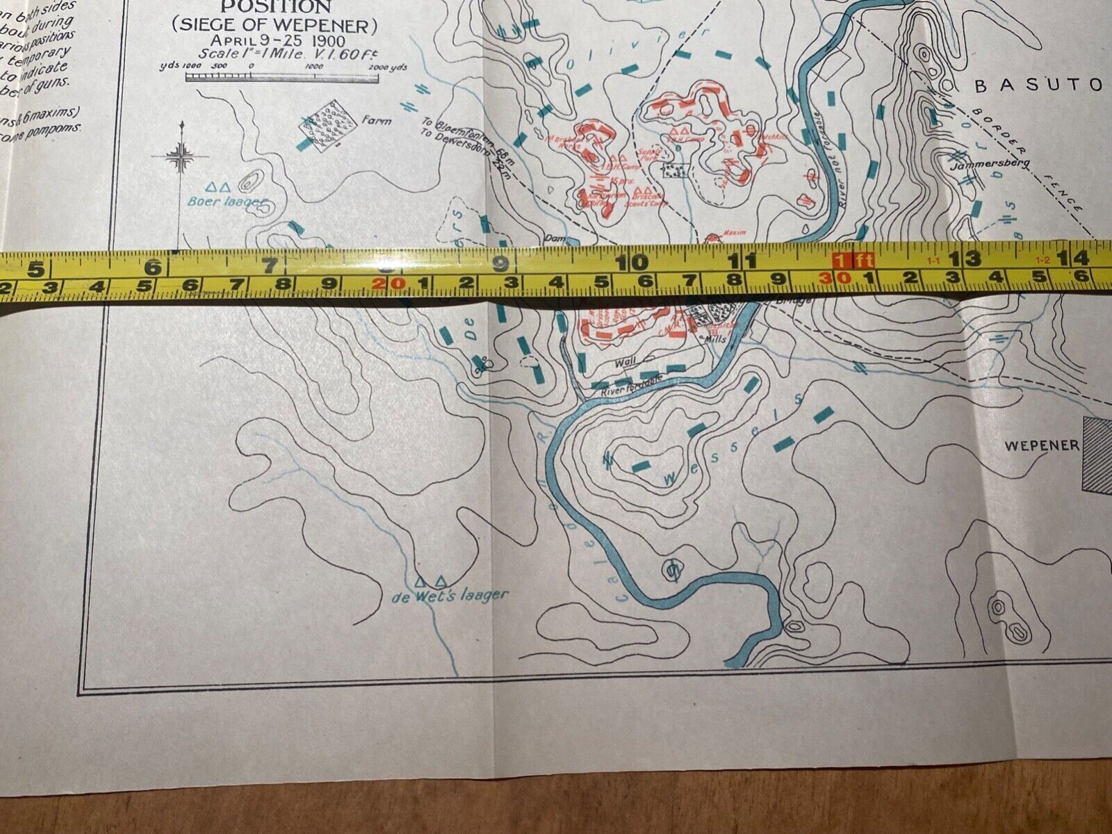Original Boer War / British Army / Planning Map. JAMMERSBERG BRIDGE area. - The Militaria Shop