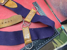 Load image into Gallery viewer, WW2 British Army Hussars Blue Canvas and Leather Belt with Fittings. 30 inch. - The Militaria Shop
