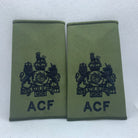 Cadet ACF OD Green Rank Slides / Epaulette Pair Genuine British Army - NEW - The Militaria Shop