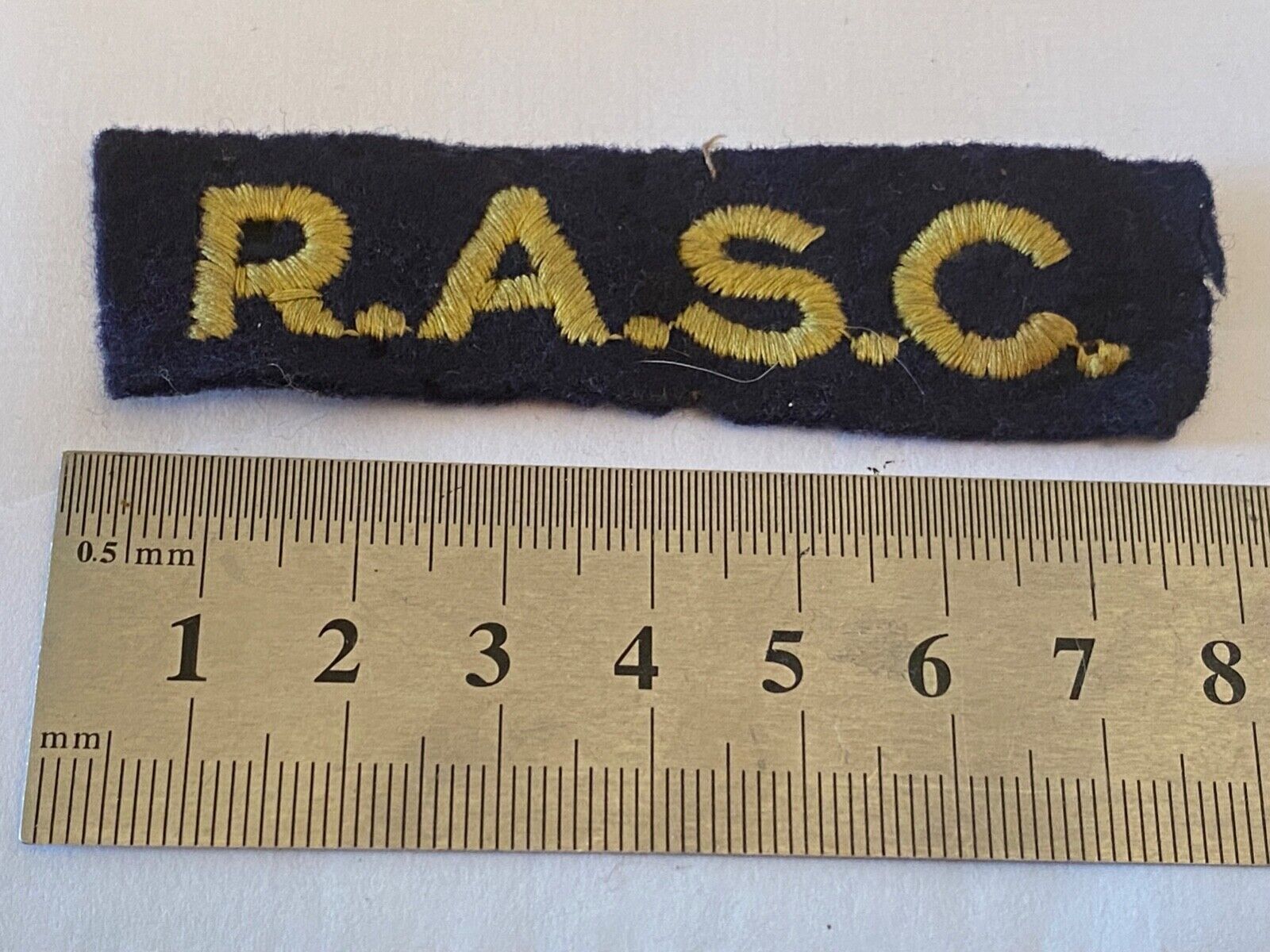 WW2 British Army RASC Royal Army Service Corps Paste-Back Shoulder Title. - The Militaria Shop