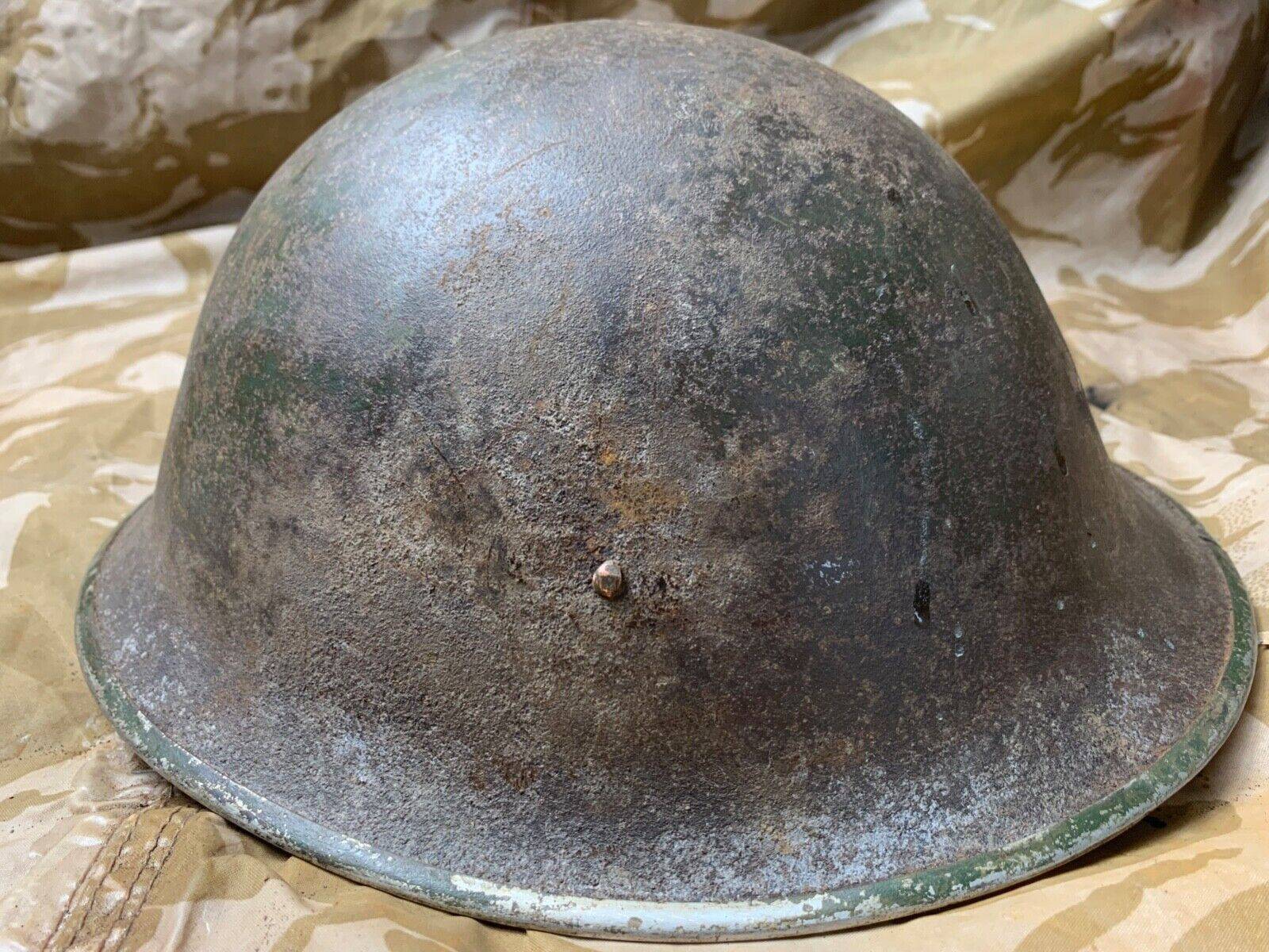 WW2 Mk3 High Rivet Turtle - British / Canadian Army Helmet - Nice Original - The Militaria Shop