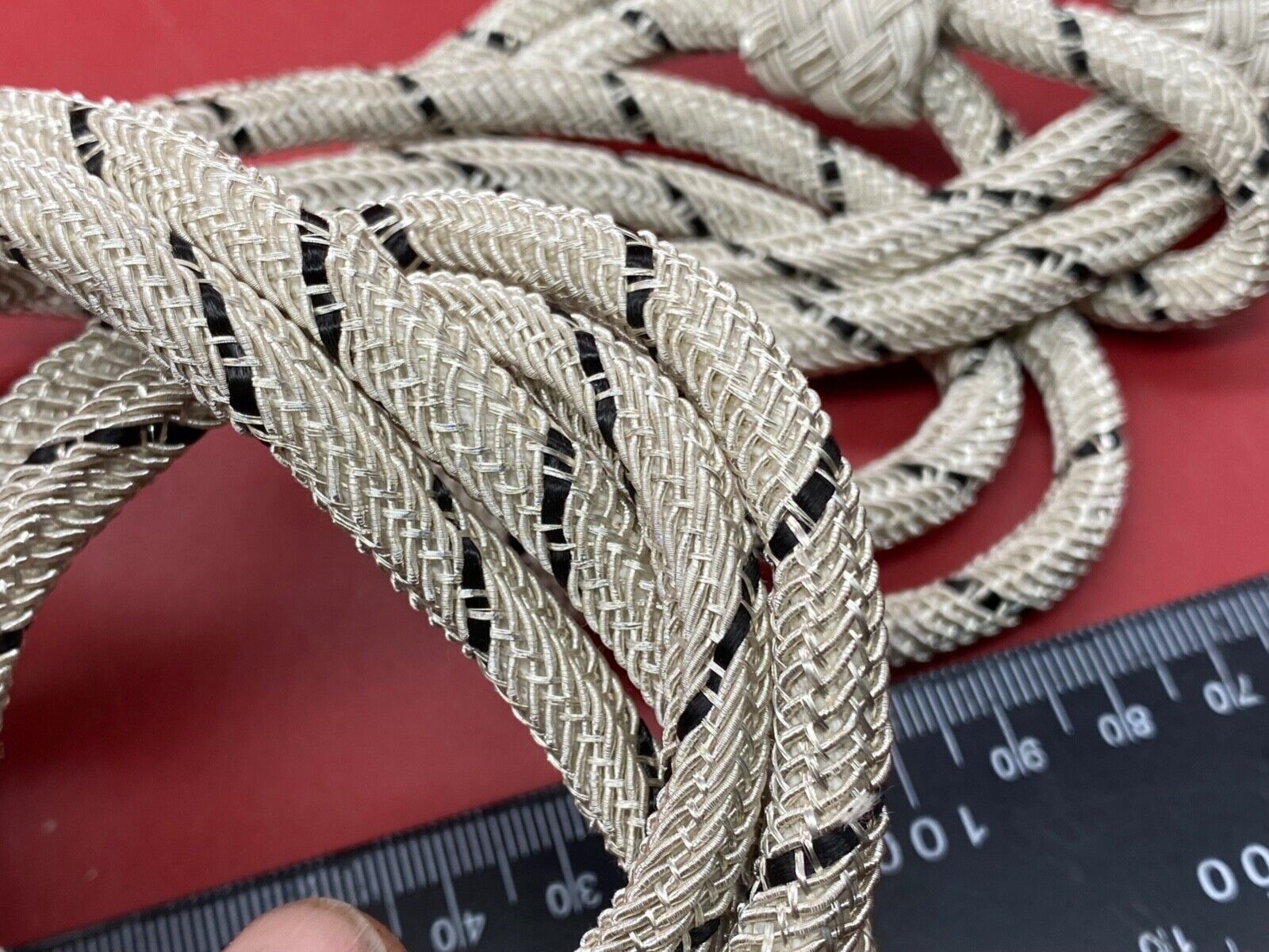 German Army Officer's Black and Silver Braid Lanyard / Aguillette. - The Militaria Shop