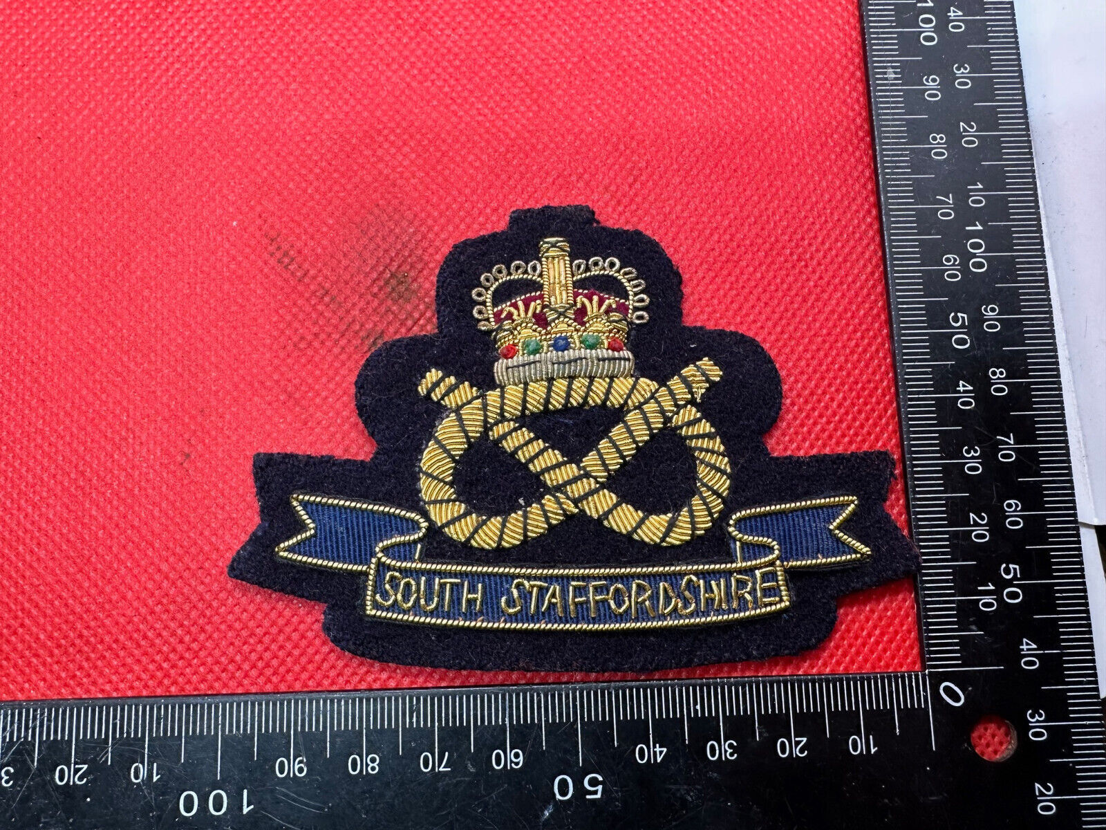 British Army Bullion Embroidered Blazer Badge - South Staffordshire Regiment - The Militaria Shop