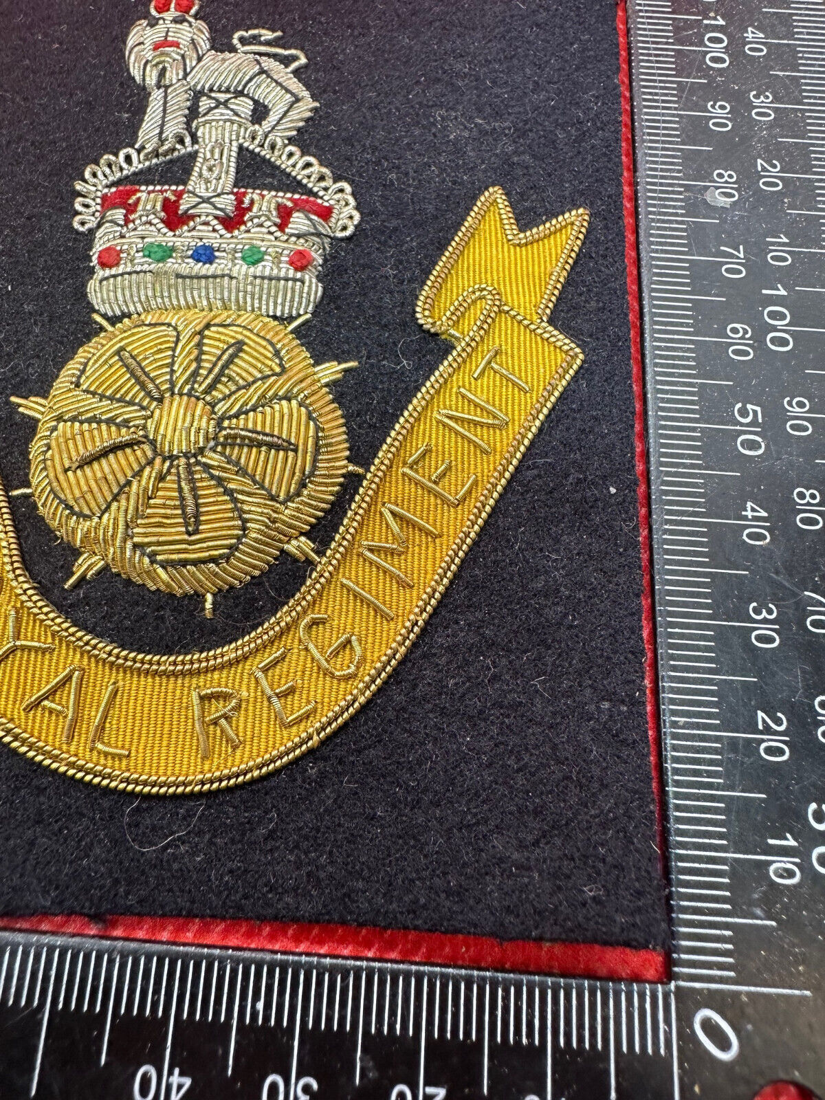 British Army Bullion Embroidered Blazer Badge - The Loyal Regiment - Kings Crown - The Militaria Shop
